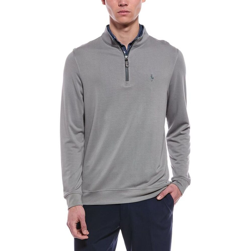 Tailorbyrd Mens  Soft Stonewashed 1/4-Zip, Gray